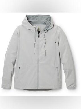 Vuori outdoor training shell Light Gray Hooded Zip Windbreaker